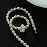 Pearl Loop-Wrapped Grey Necklace