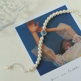 Bracciale con perle acquamarina