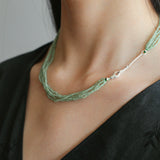 Multi-Layered Mini Aventurine Beaded Necklace