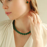 Collane con perline di onice verde da 3 mm/6 mm/8 mm/10 mm/12 mm