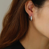 Simple Retro U-shaped Gold and Silver Diamond Earrings