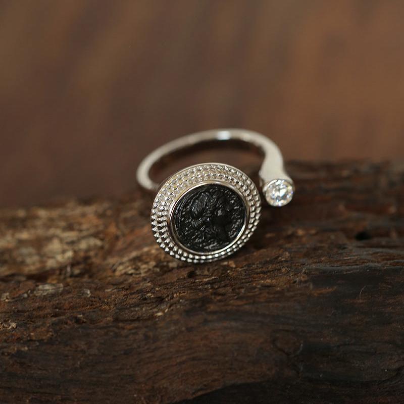 925 Silver Minimalist Vintage Antique Coin Ring