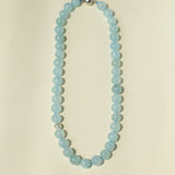 Aquamarine Beaded Necklace with Magnetic Clasp