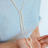 Gradient Pearl Magnetic Clasp Y-Shape Necklace