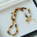 Caramel Summer Colorful Gemstone Beaded Necklace