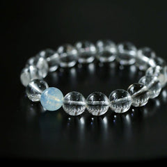 White Crystal Beaded Stretch Bracelet