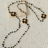 Classic French Romance Clover Long Necklace-Black Onyx