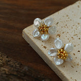 Pearl Floret Stud Earrings