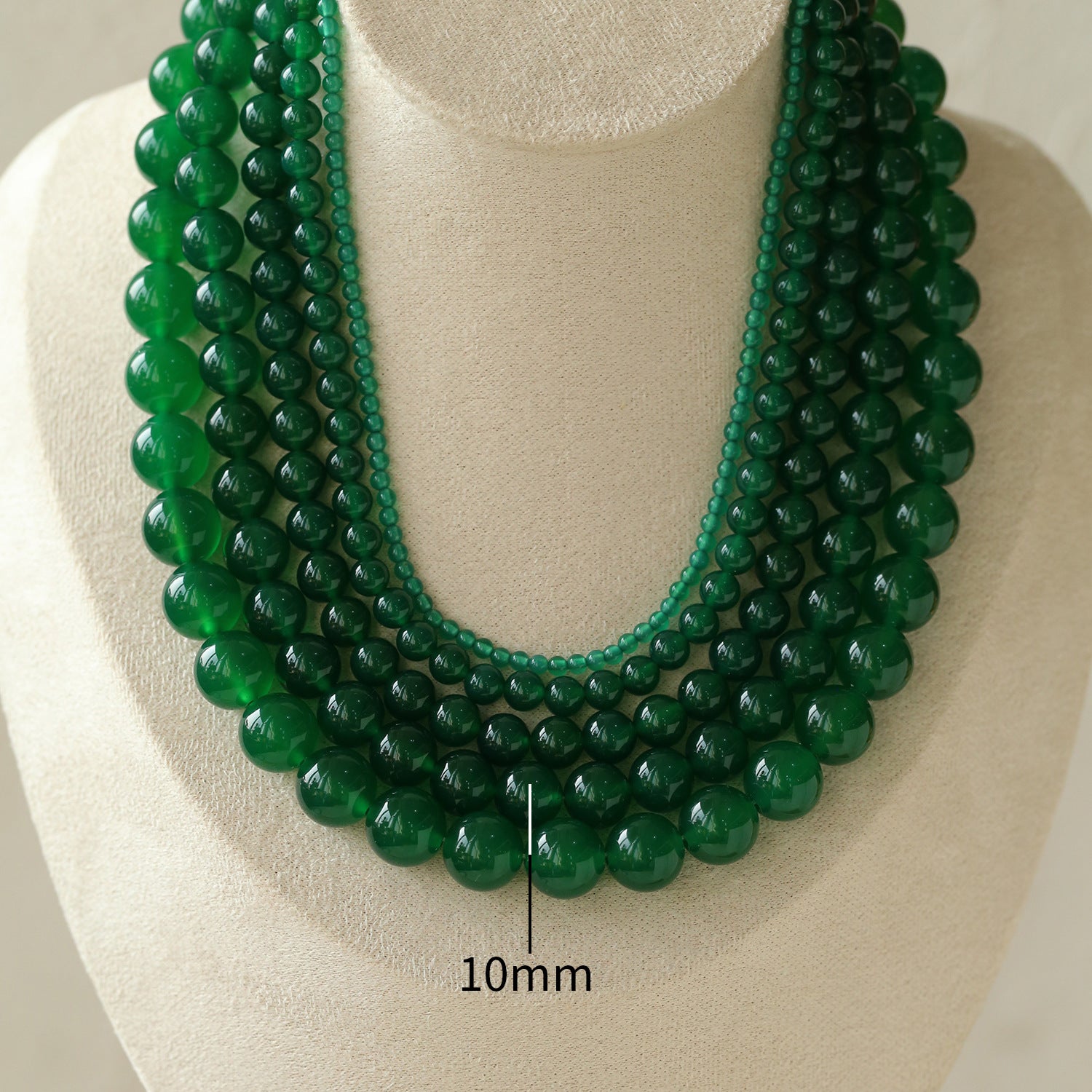 Collane con perline di onice verde da 3 mm/6 mm/8 mm/10 mm/12 mm