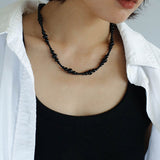 Gradual Black Onyx Clavicle Chain