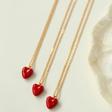 Collana con pendente Love in argento 925 smaltato rosso