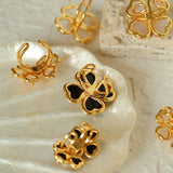 Four-leaf Clover Single Flower Rings