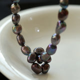 Pearl Loop-Wrapped Grey Necklace