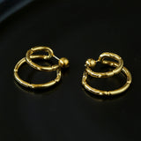 Simple Double-layer Bamboo C Shape Earrings