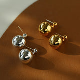 Chic Metal Water Droplet Ball Drop Earrings