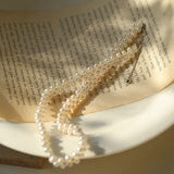 Handcrafted Woven Minimalist Lace Pearl Necklace