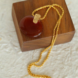 New Chinese Style Agate Peace Knot Pendant Necklace