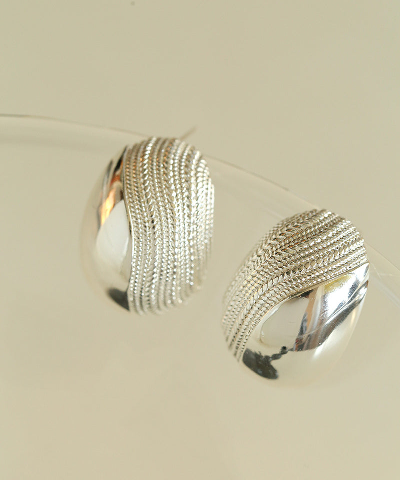 Trendy 3D Oval Water Wave Earrings