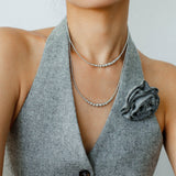 Gradient Long Grey Artificial Pearl Necklace