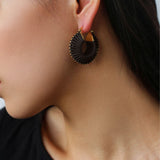 Handcrafted Twisted Leather Hoop Earrings