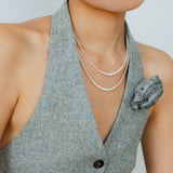 Gradient Long Grey Artificial Pearl Necklace