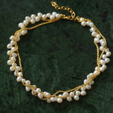 Wrapped Chain Wheat Ear Pearl Necklaces