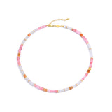 Vitality Pink Natural Gemstone Beaded Necklace
