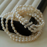 Simple Three-Layer Freshwater Pearl Necklace