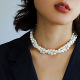 Multilayer Steamed Bun Pearl Necklaces