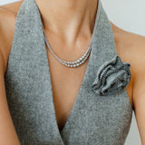 Gradient Long Grey Artificial Pearl Necklace