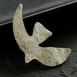 Flying Dove of Peace Brooch Handcrafted Vintage Texture