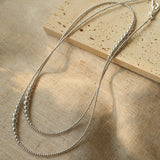 Gradient Long Grey Artificial Pearl Necklace