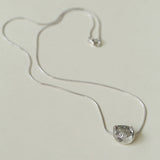 925 Silver Textured Clay Pendant Necklace