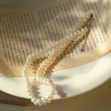 Handcrafted Woven Minimalist Lace Pearl Necklace