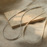 Gradient Long Grey Artificial Pearl Necklace