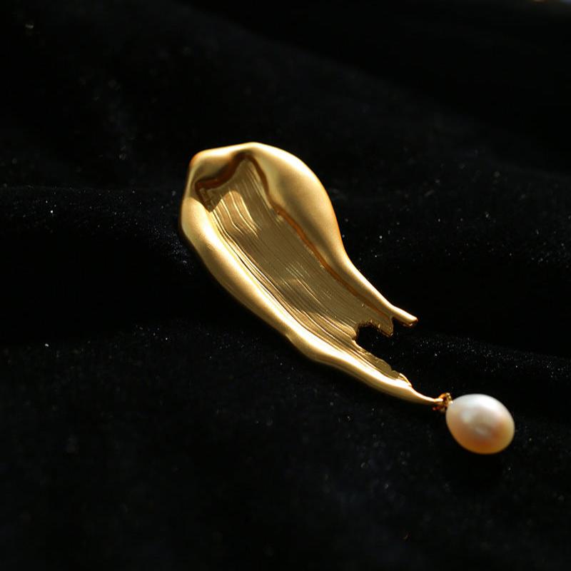 Paint Pen Paint Water Drop Pearl Brooch