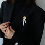 Matte Embossed Bee Badge Brooch