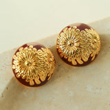 Blooming Elegance 3D Daisy Earrings Gold, Silver Red Enamel Variants