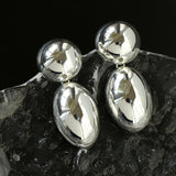 Modern Vista Metal Oval Earrings