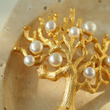 Antique Money Tree Pearl Brooch