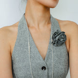 Gradient Long Grey Artificial Pearl Necklace