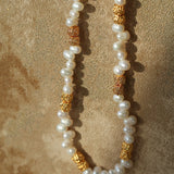 Golden Bean Staggered Pearl Necklace