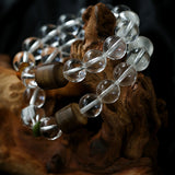 Agarwood Beads White Crystal Citrine Stretch Bracelet