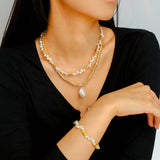 Golden Bean Staggered Pearl Bracelet