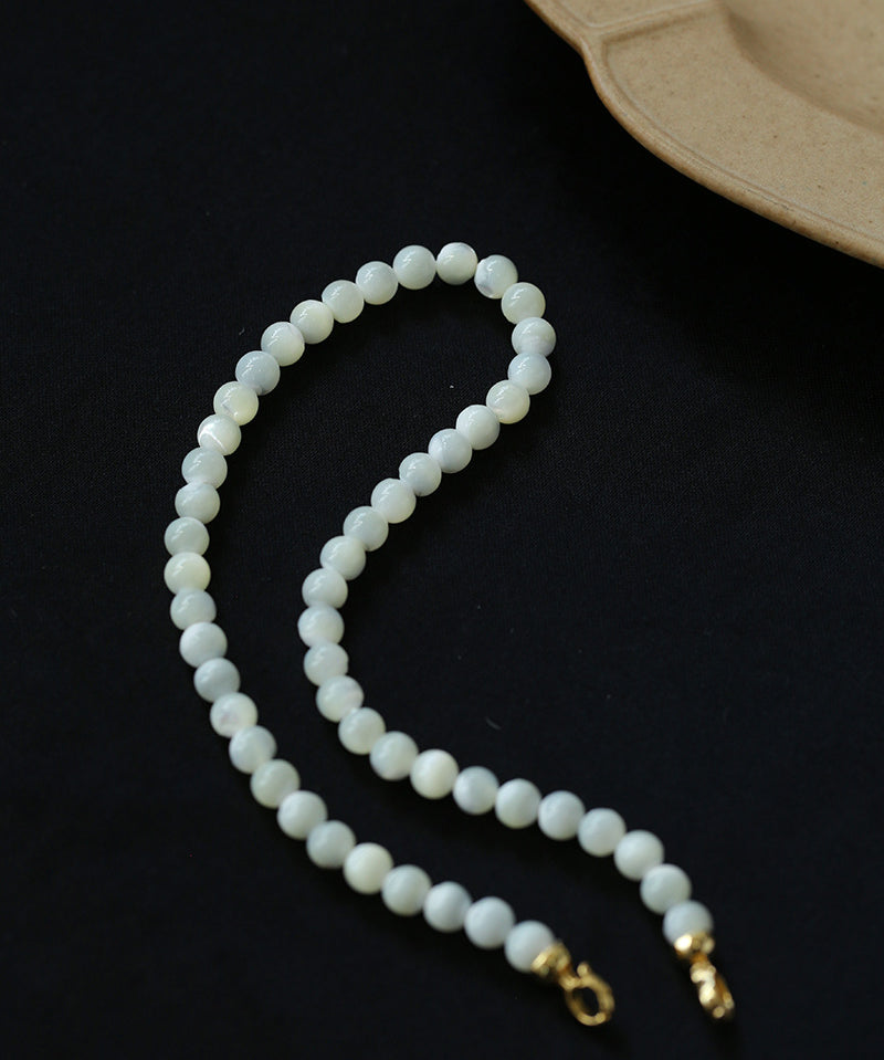 White Mother of Pearls Bead Necklace