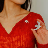 Flying Dove of Peace Brooch Handcrafted Vintage Texture