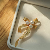 Bow Freshwater Pearl Brooches