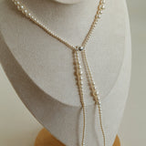 Gradient Pearl Magnetic Clasp Y-Shape Necklace