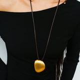 Minimalist Geometric Brushed Pendant Necklace