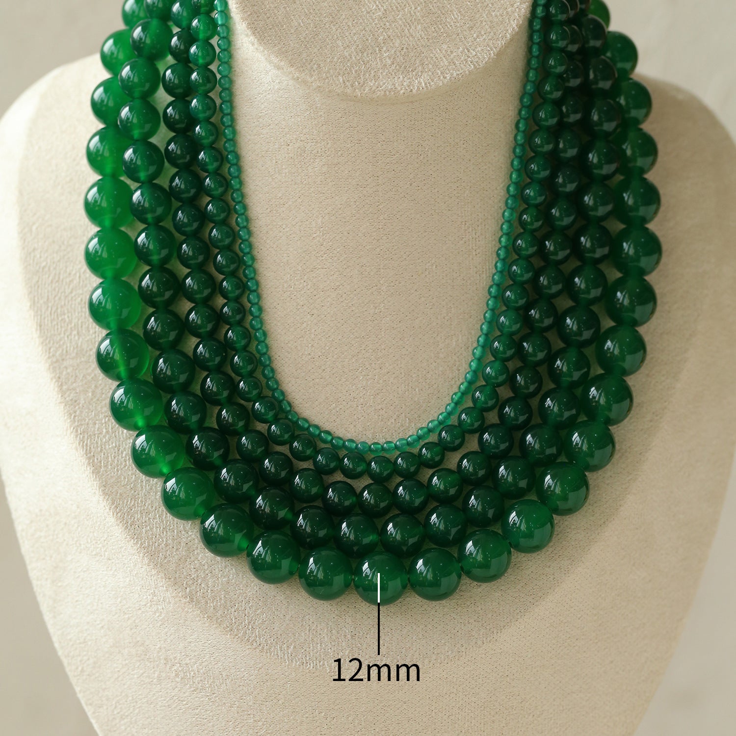 Colliers de perles d'onyx vert 3mm/6mm/8mm/10mm/12mm